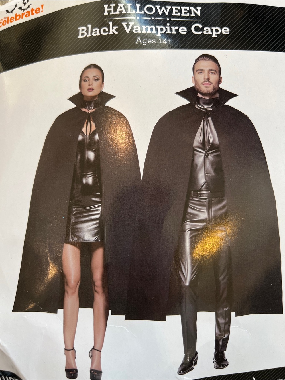 Black Cape for vampire Halloween Costume